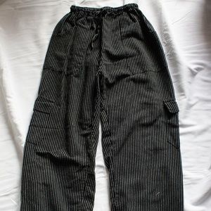 Boho Striped Linen Cargo Pants